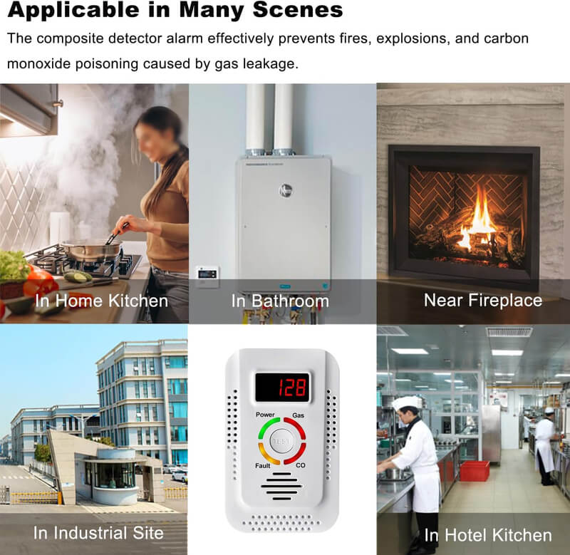 Norvo | Gasslekkasje Karbonmonoksid CO2 Detektor Alarm for Hjemmet