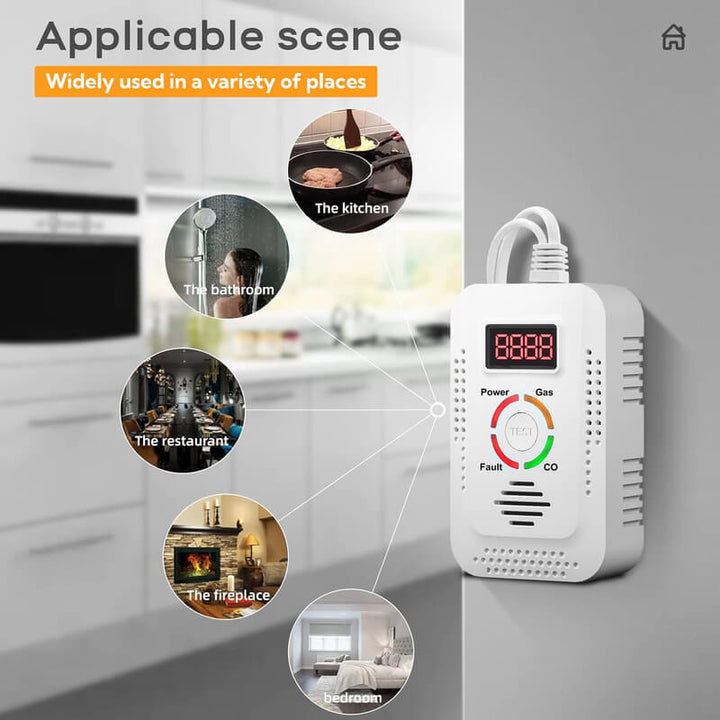 Norvo | Gasslekkasje Karbonmonoksid CO2 Detektor Alarm for Hjemmet