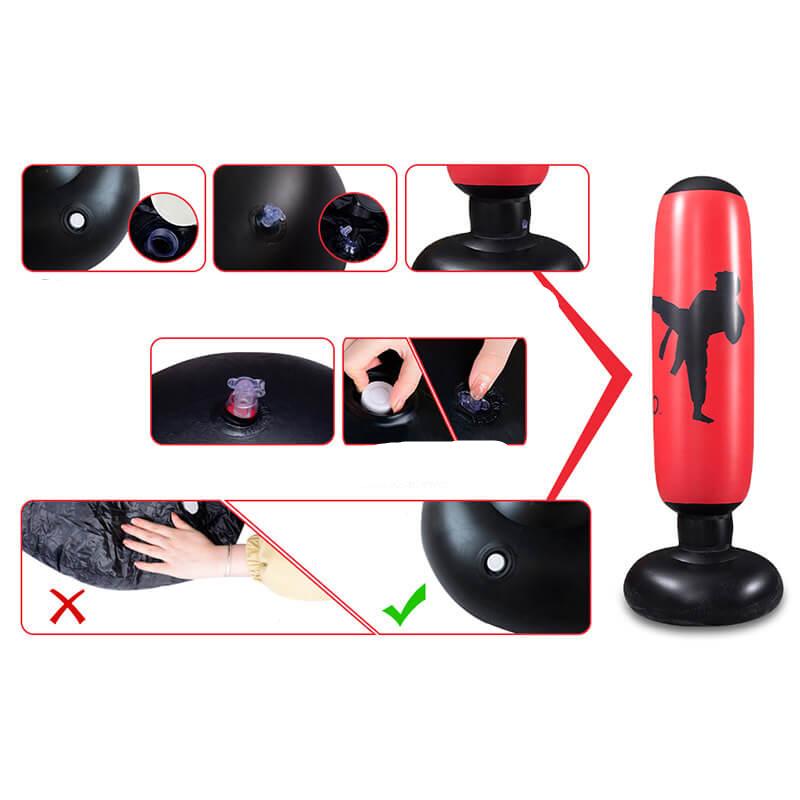 Norvo | PowerStrike Punch Bag | Styrk kraft og utholdenhet - Oppblåsbar frittstående boksestasjon for intensiv trening