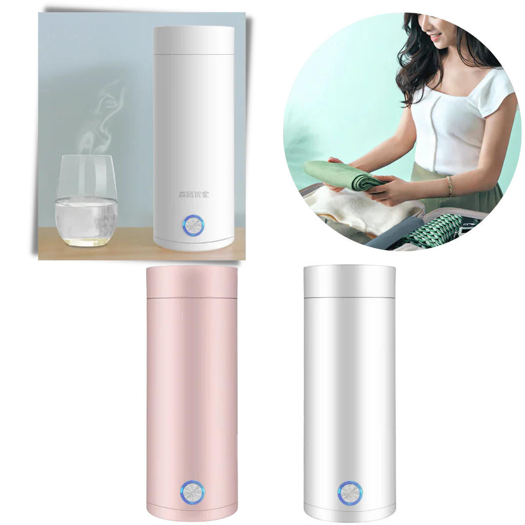 Norvo | Bærbar Vannkoker 400ml – Kompakt Reise Kjele med Intelligent Temperaturkontroll & Dobbel Isolasjon