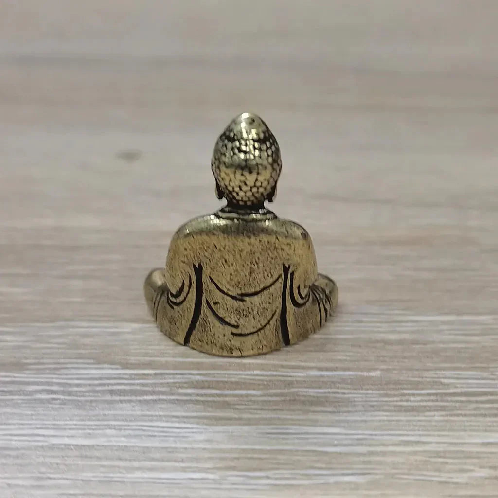 Norvo | 10 stk Miniatyr Messing Sittende Buddha Statue Figur for Reise Buddhism Tilbedelse Hjemmekontor Skrivebords Dekorasjon