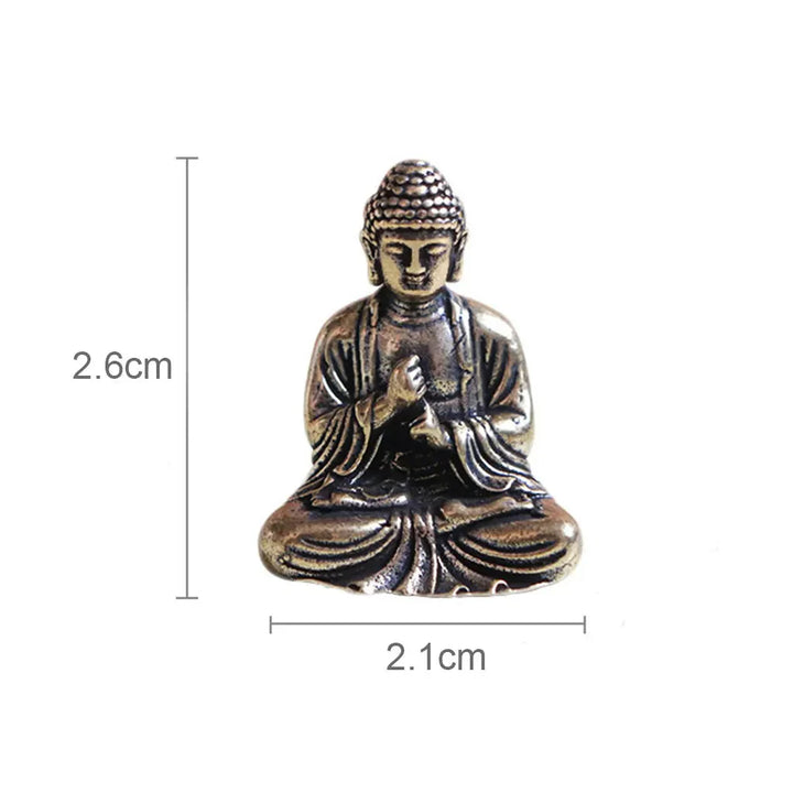 Norvo | 10 deler mini messing sittende Buddha statue figur for reise buddhisme tilbedelse hjem kontor skrivebord dekorasjon