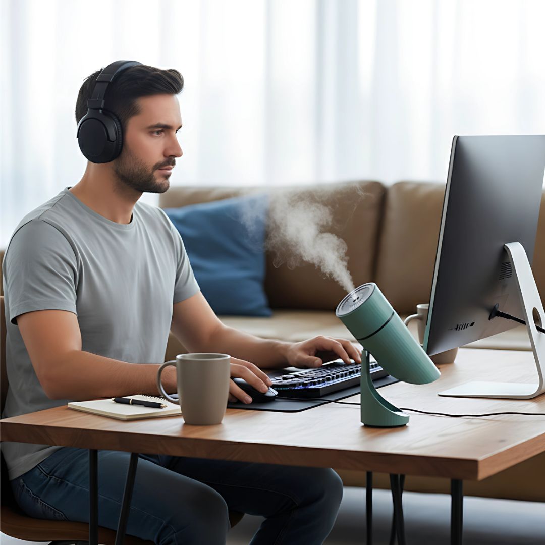 Ultra Stille – 90° Tilt Rotasjon – Lindre Tørr Luft & Forbedre Søvn i Soverommet eller Kontoret Norvo