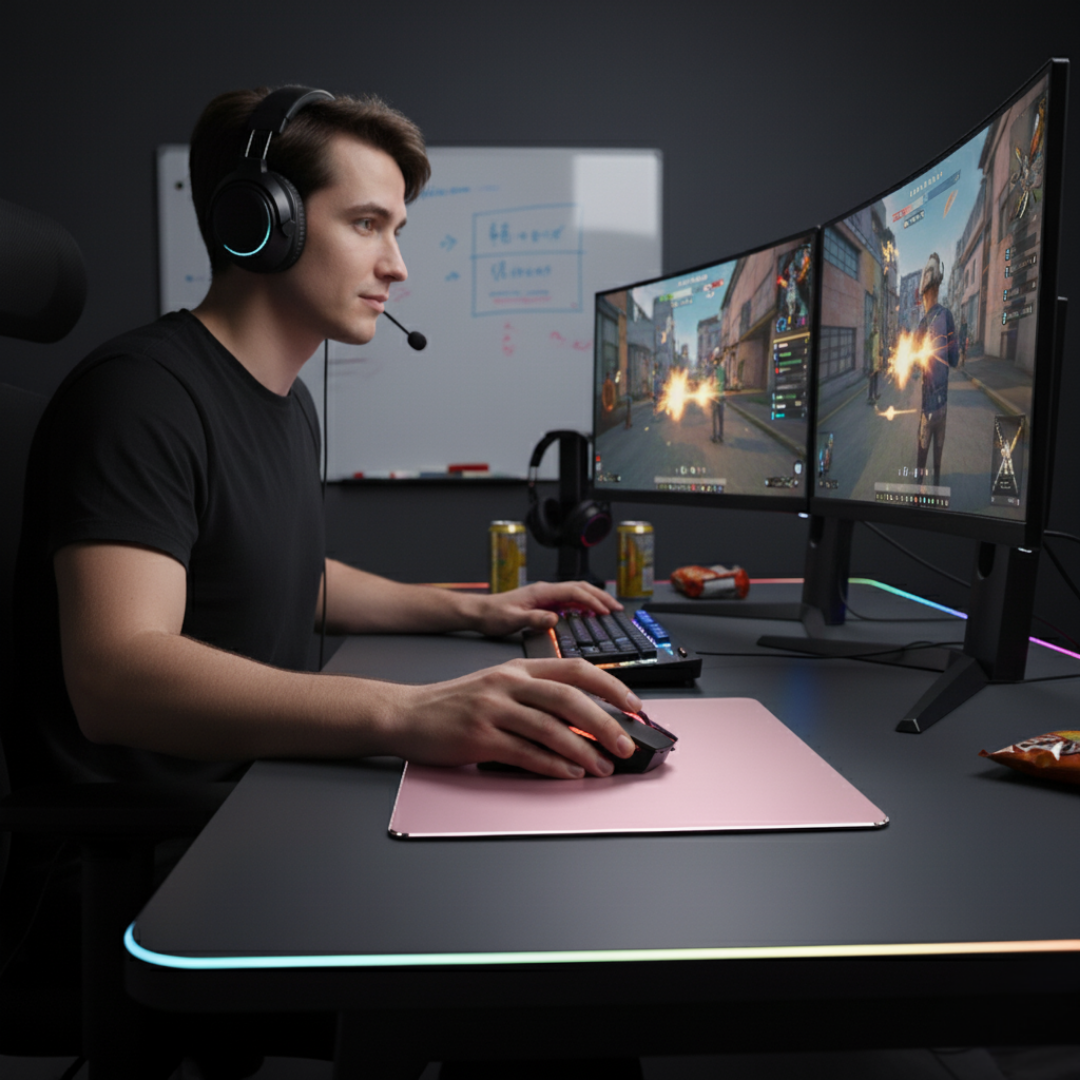 Precision Glide – Rigid Aluminium – Non-Slip Stability – Durable Easy-Clean Surface – Work & Gaming Use Norvo