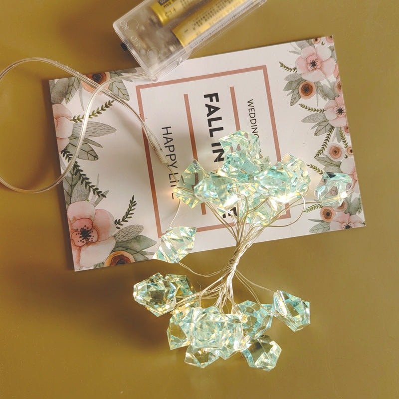 Norvo | Kreative Uregelmessige Edelsteiner Lyskjedelys Akryl LED Dekorative Lyskjedelys