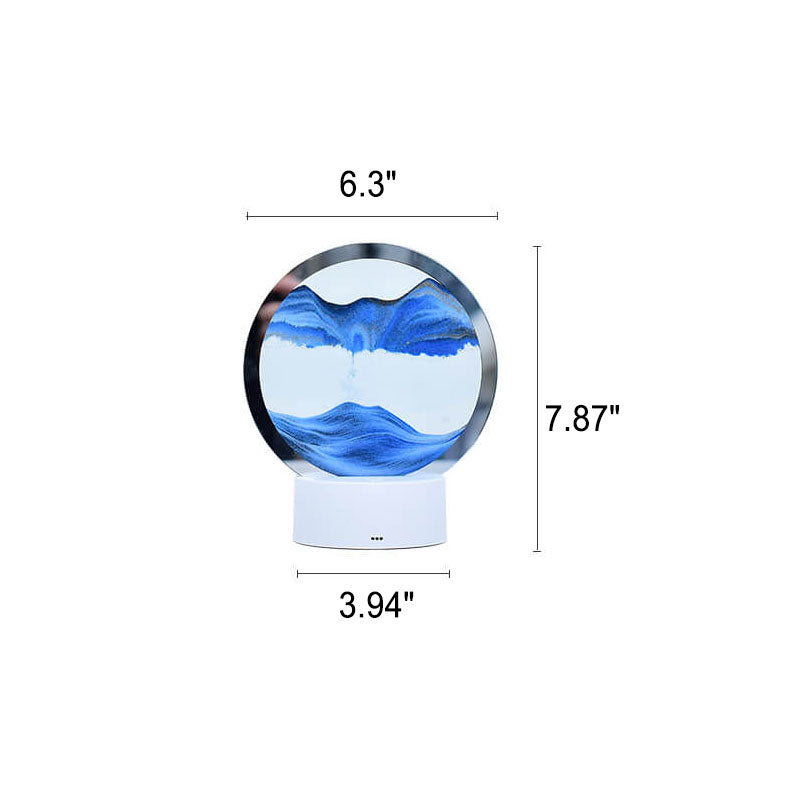 Norvo | Kreativ Rund Timeglass Quicksand 3D LED Nattlampe Bordlampe