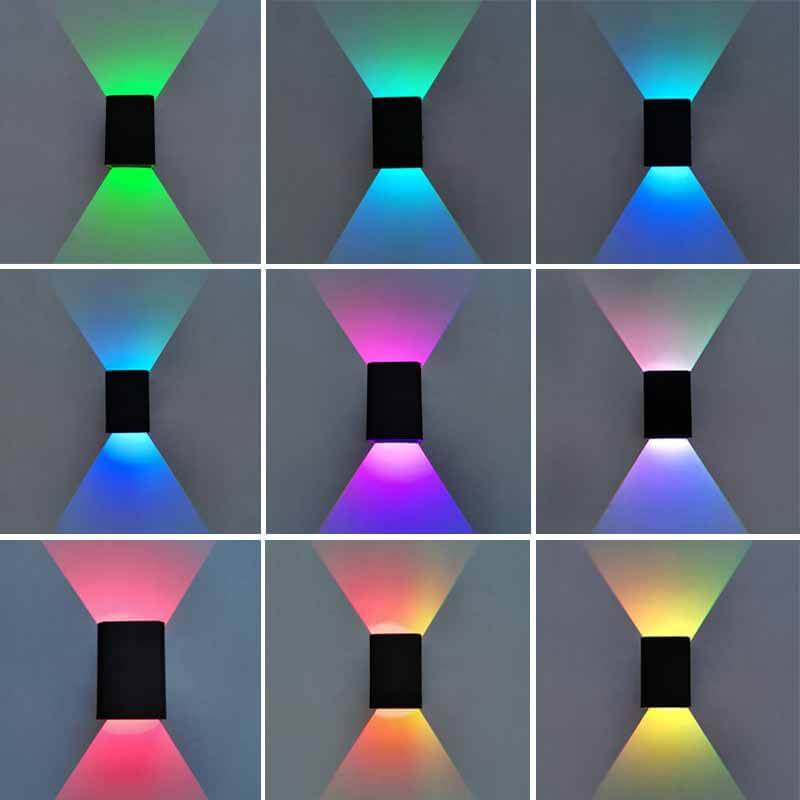 Norvo | Moderne firkantet aluminium LED RGB vegglampe