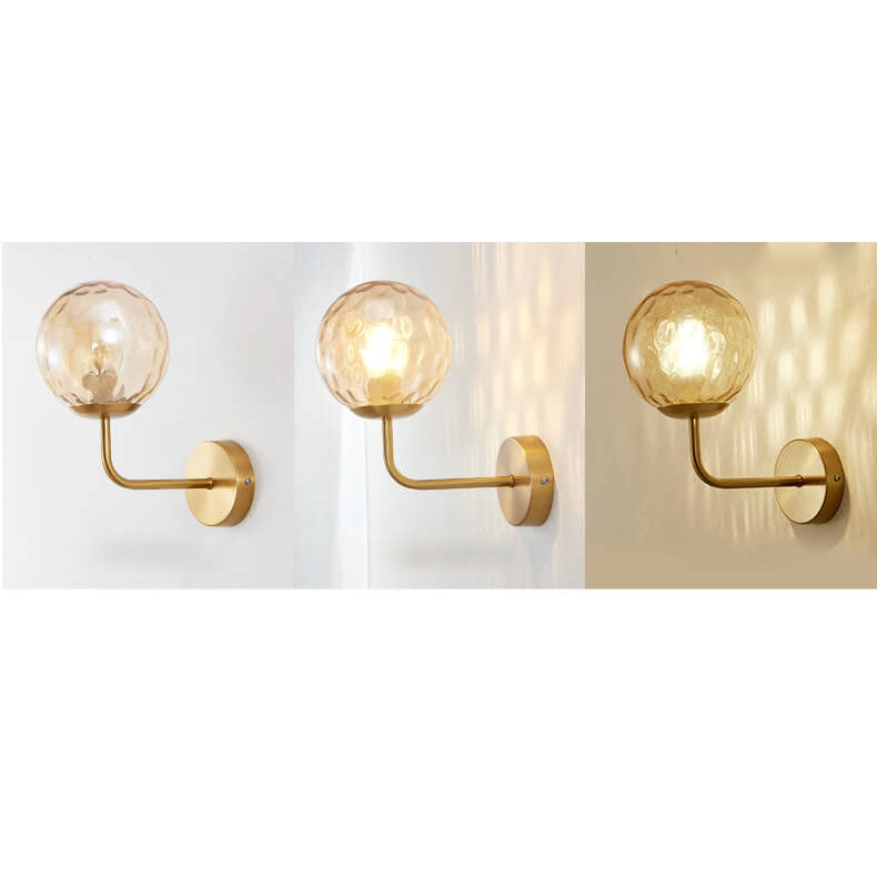 Norvo | Moderne Luksus Rund Kule Jern Glass 1-Lykt Vegglampe