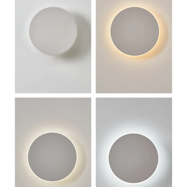 Elegant LED vegglys for utendørs bruk - Minimalistisk rund design | Norvo