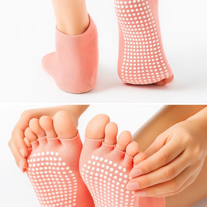 Slip Yoga Grip Socks – Åpen Tå & Pustende – Gummiert Såle for Kvinner – Stabilitet Balanse Komfort i Yoga & Pilates Norvo