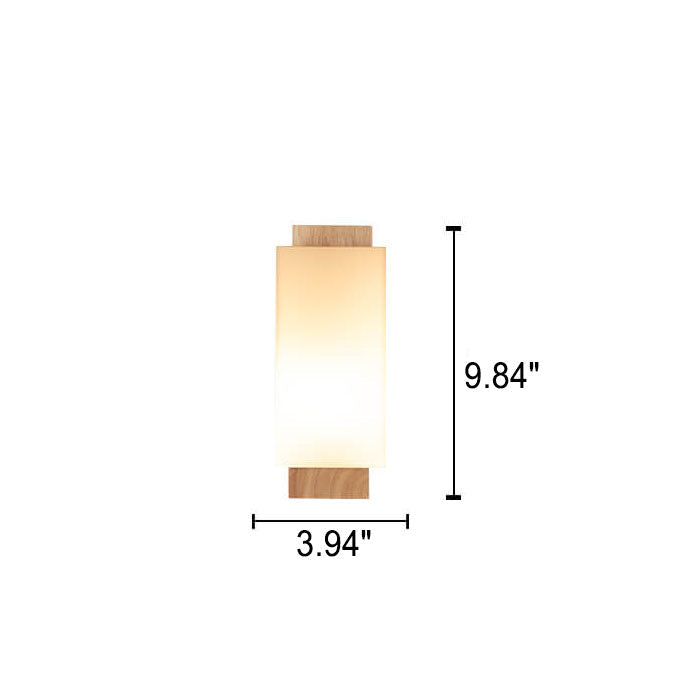 Norvo | Moderne minimalistisk massiv trefirkantet glass søyle 1-lys vegglampe