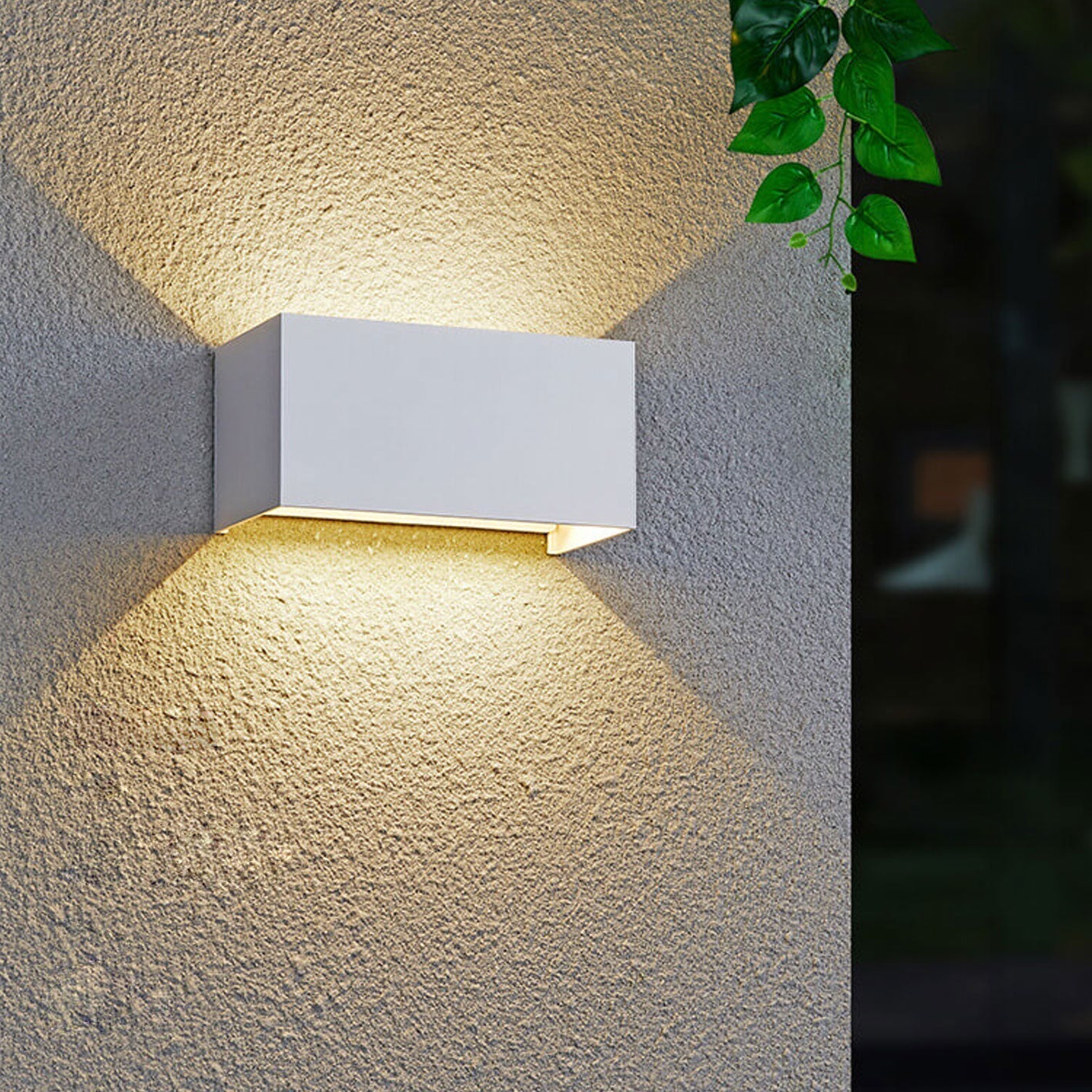 Norvo | Moderne vanntett rektangulær LED-vegglampe for utendørs bruk med opp- og nedlys