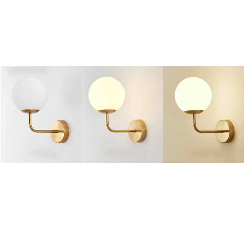 Norvo | Moderne Luksus Rund Kule Jern Glass 1-Lykt Vegglampe