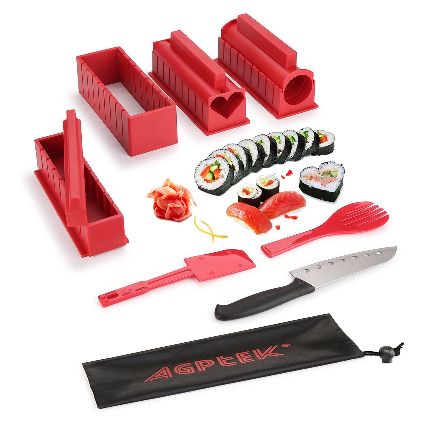Norvo | 11-delt: Sushi Maker Set Sushi Ruller med høykvalitets Sushi Kniv