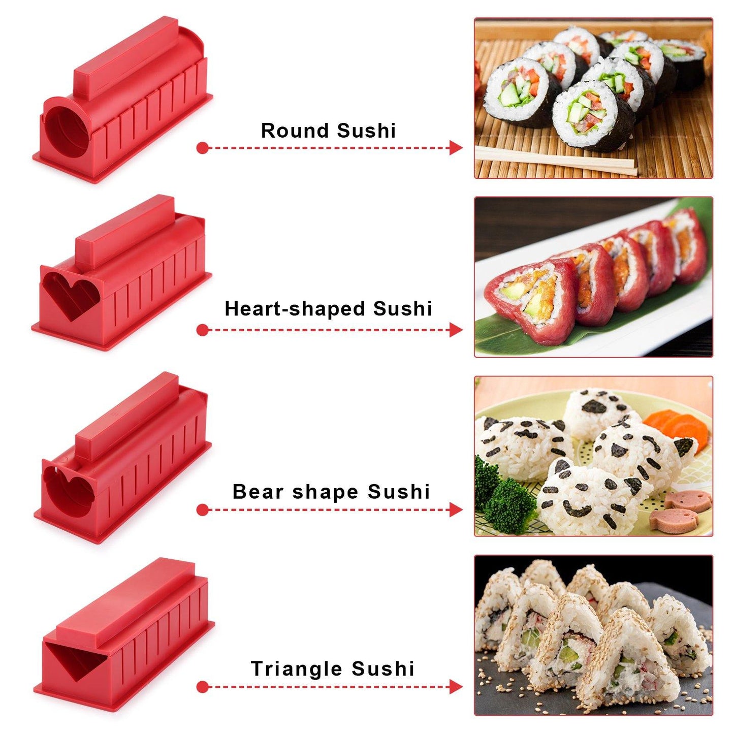 Norvo | 11-delt: Sushi Maker Set Sushi Ruller med høykvalitets Sushi Kniv