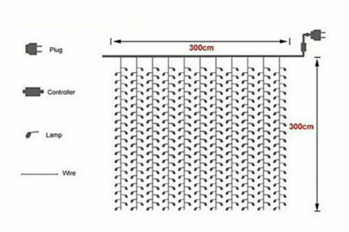 Norvo | Julefe-lignende string gardinlys