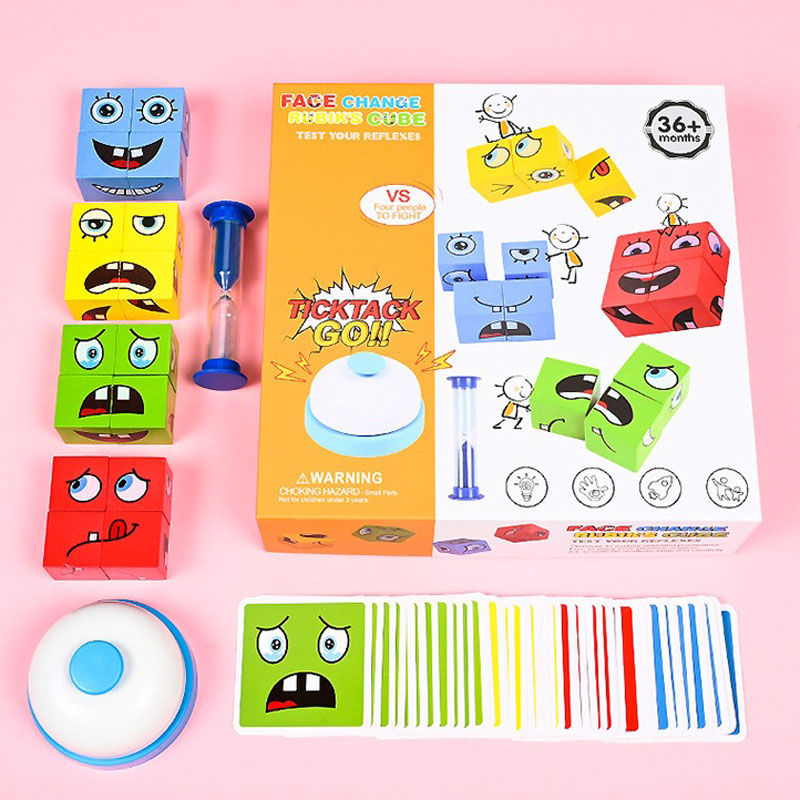 Norvo | Barne Tre Ansikts Endrende Magisk Kubus Byggekloss Sett