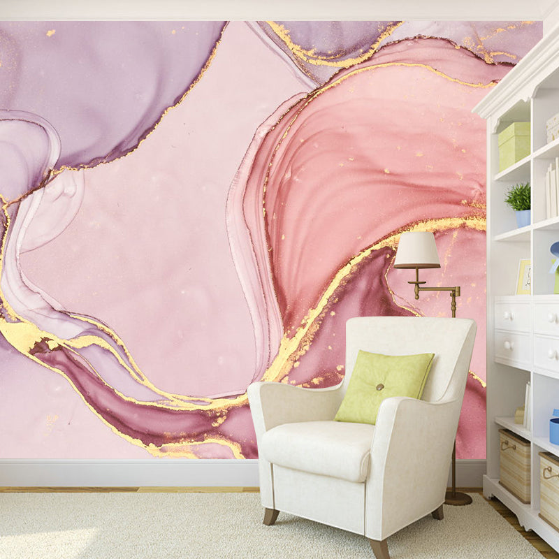 Norvo | Pink Wave Ripple Veggdekor Fuktbestandige Veggmalingsklistremerker For Barns Soverom
