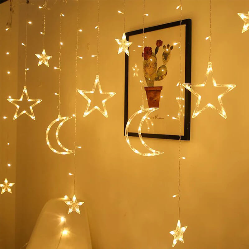 Norvo | Star Moon LED Festival Decoration Atmosphere Decoration Plastic String Lights