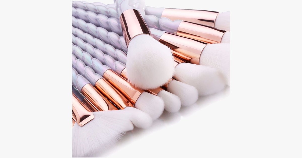 Norvo | Profesjonell 10-delt Enhjørning Penselsett – Legg til farger og masse bling til sminkesett ditt