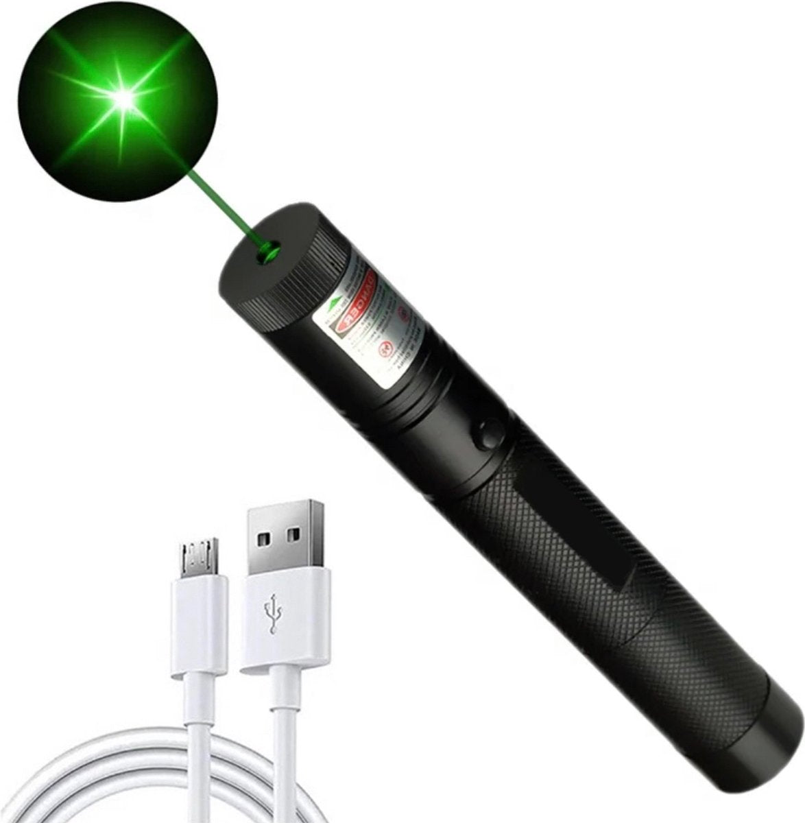 Norvo | Laser Pointer Oppladbar Grønn USB Metall Penn