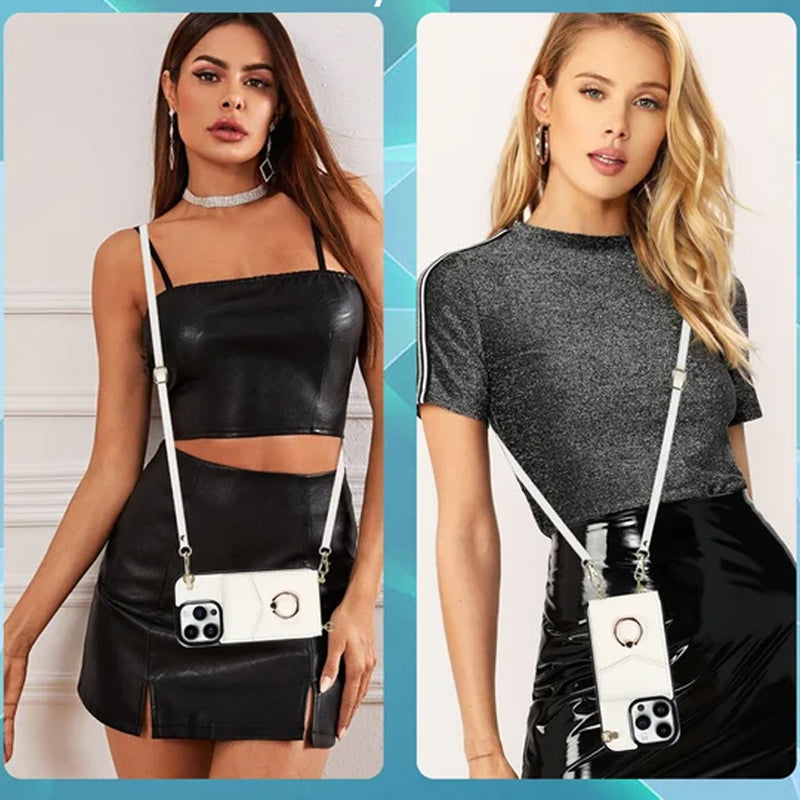 Norvo | Læderlommebok med ring og snor for iPhone