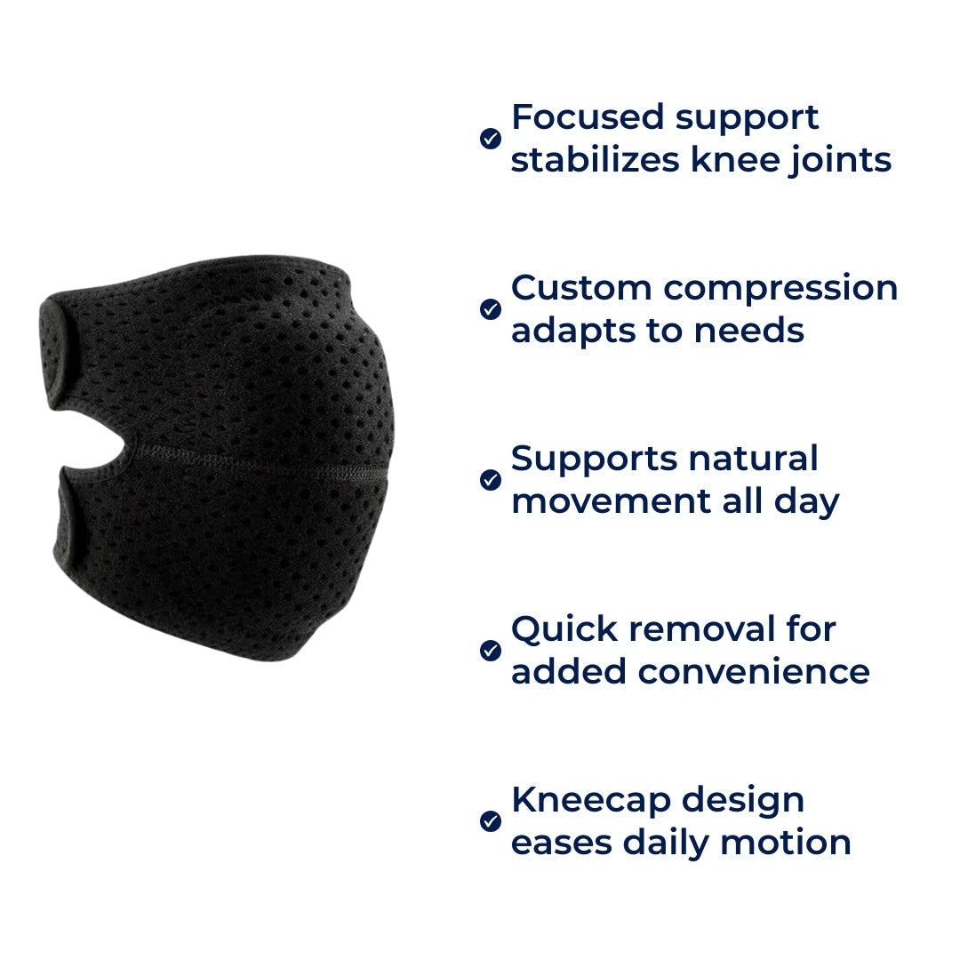 Felles stabilisering – Pustende kneskinn – Lindrer smerte – Øker mobilitet – Komfort hele dagen Norvo