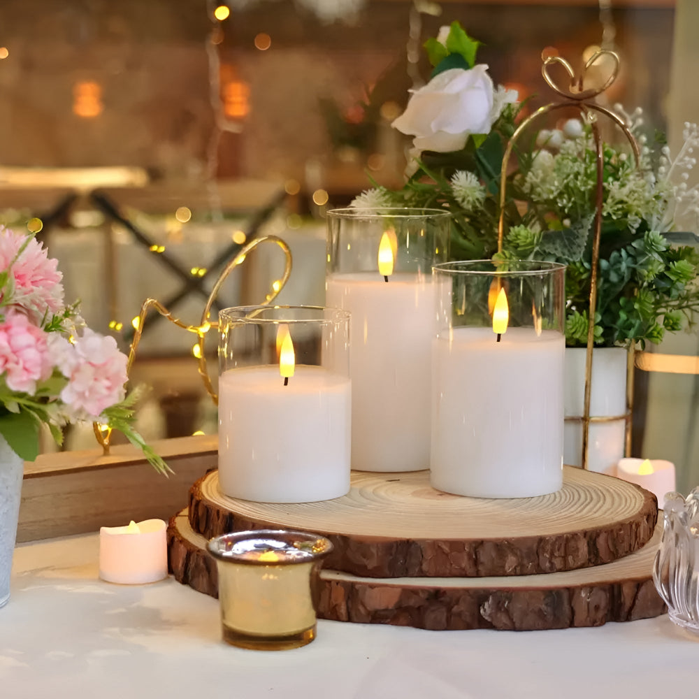 Norvo | Eterisk 3D flammeløs stearinlys | 3stk sett