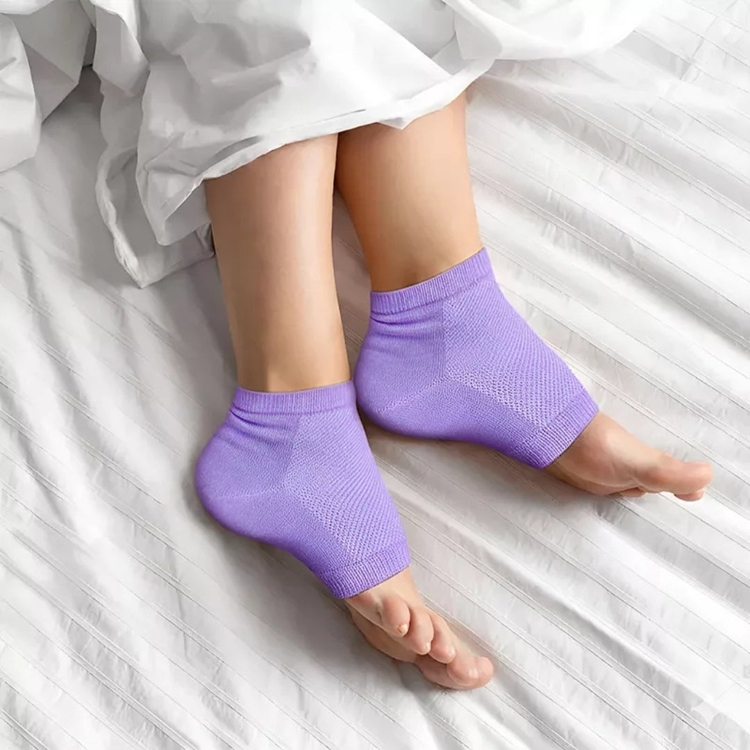 Fuktighetsgivende gelfôr – Polstret åpen tå – Myker sprekker i hælene over natten – For fotlindring Comfort Norvo