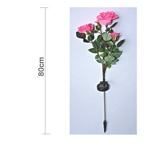 Norvo | Solfylte rose lys – hagepinner med solcellepanel for dekorativ belysning
