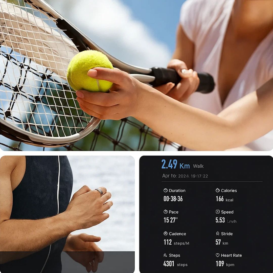 Norvo | Smart Ring Søvn- og Velvære Tracker - Vanntett Fitness Tracker Ring for Aktive Livsstiler - Helseovervåkingsenhet