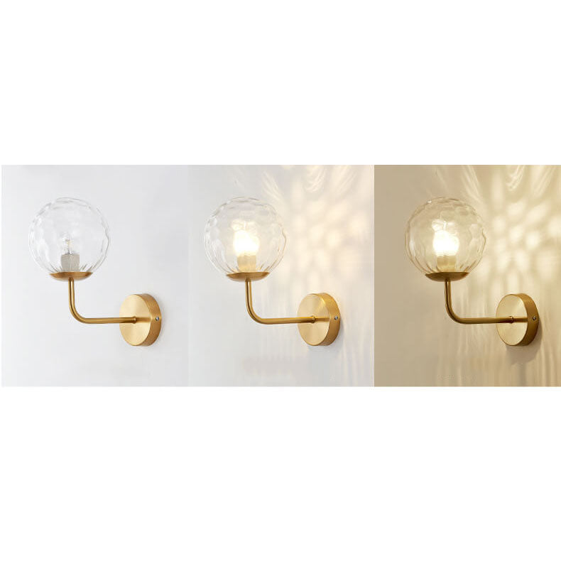 Norvo | Moderne Luksus Rund Kule Jern Glass 1-Lykt Vegglampe