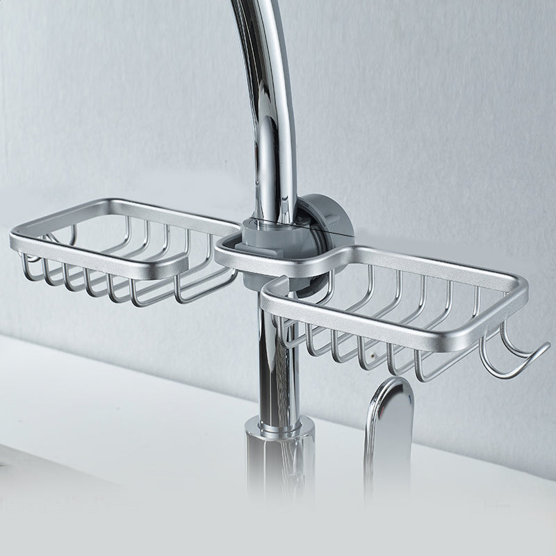 Norvo | Dusjholder for sjampo og såpe – Rustfritt aluminium – Sølv eller svart – Ingen boring