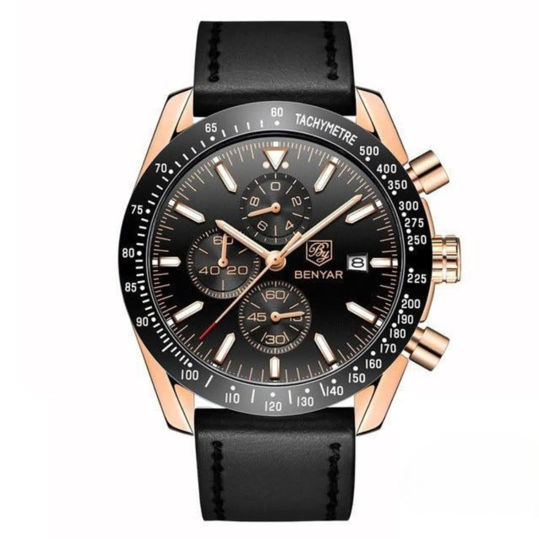 Norvo | Herres vannavstøtende kvartsur med lærrem