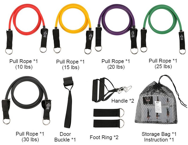 Norvo | Multifunksjonell Hjem Latex Fitness Trekksnor, Bærbart Treningsutstyr Tøyningselastisk Motstandsbånd
