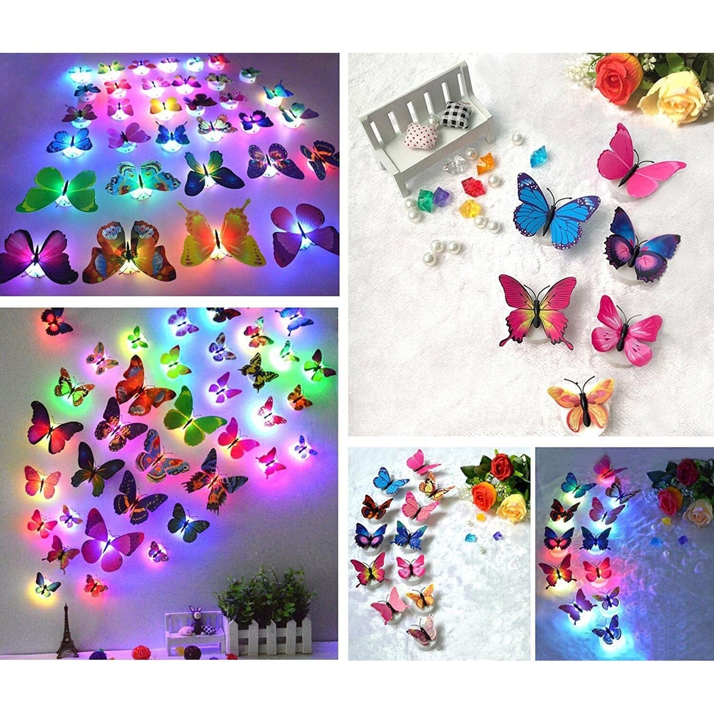 Norvo | 12-pak: LED sommerfugl dekorasjon nattlys