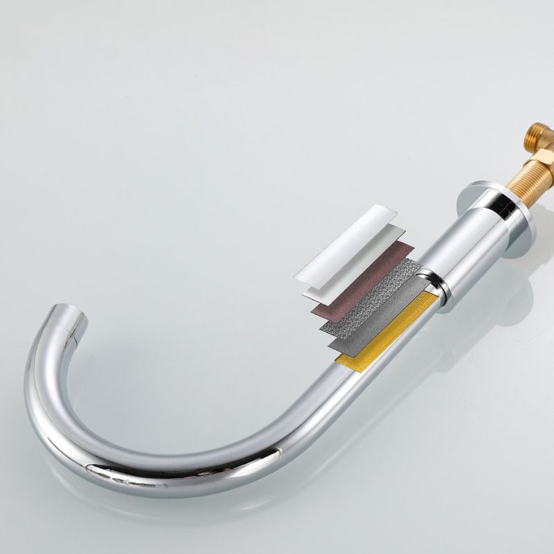 Norvo | Gåsehals Badservantkran 2 Håndtak Varmt og Kaldt Vann Servantkran med Avløp