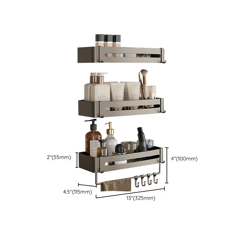 Norvo | Moderne Aluminiums Badtilbehør Sett Grå Badhyllesystem
