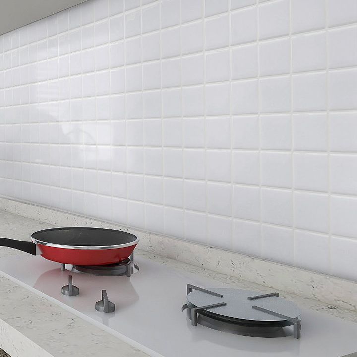 Norvo | Hvit Mosaic Peel & Stick Flis Vanntett Kjøkken Backsplash Tapet