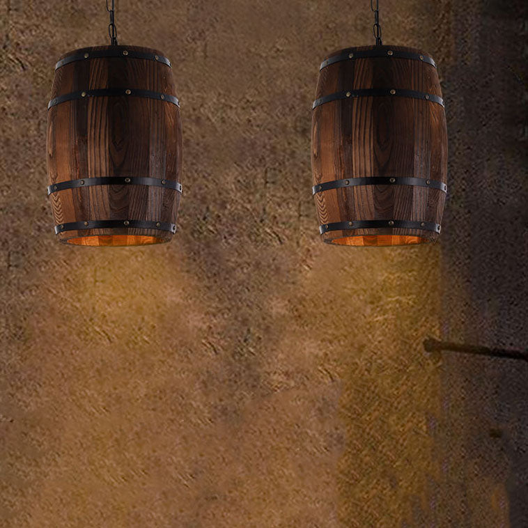 Norvo | BarrelGlow Vintage Pendellampe | Trevinfat Design | 1-pære | Rustikk Belysning