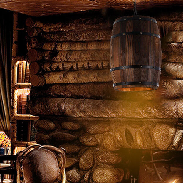 Norvo | BarrelGlow Vintage Pendellampe | Trevinfat Design | 1-pære | Rustikk Belysning