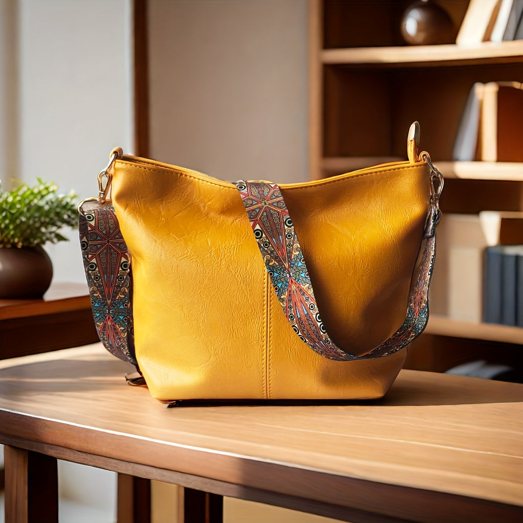 Norvo | CityPure PU Messengerbag – Hvit Urban Skulderveske med Glidelås