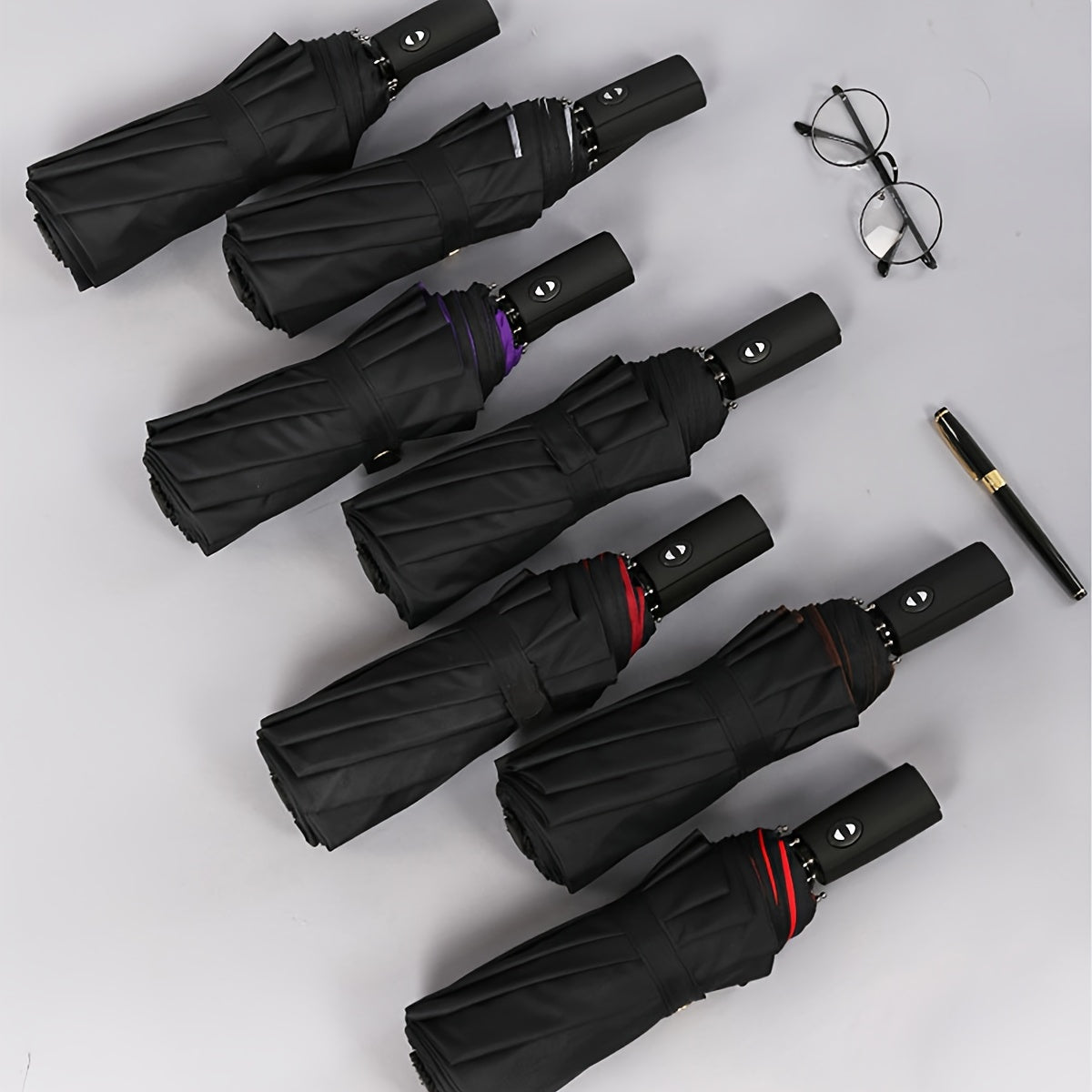 Norvo | Vindtetts reiseregns umbrellas - Robust 10-ribs ramme, Automatisk, Ekstra stort sammenleggbart design med UV-beskyttelse, Dobbelt bruk for solfylt og regnfullt vær