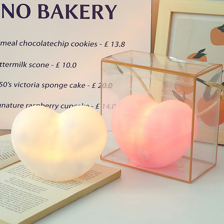 Norvo | LuvSphere Silikon LED Nattlys | Hjerteformet Design | Bordlampe | Varm Stemningslys | Dekorativ