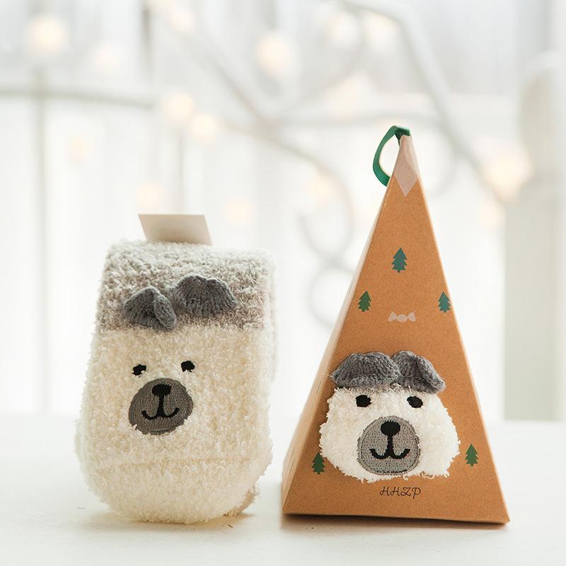 Norvo | 4 Par julestrømper i korallfleece myke varme sokker