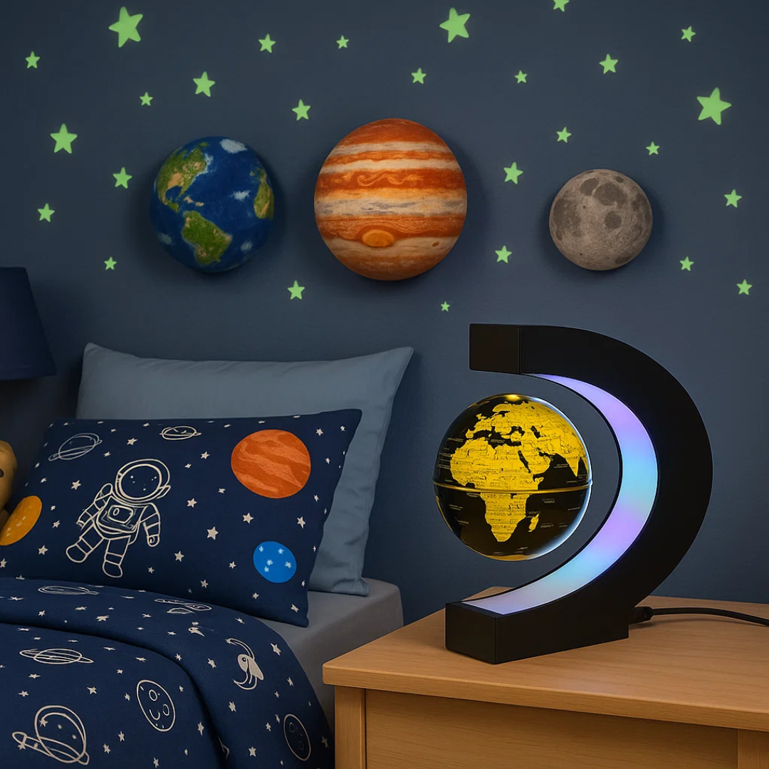 Norvo | AstroGlobe LED Verdens Globe – Flytende Globe Lampe med Magnetisk Oppheng