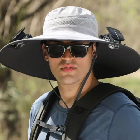 Norvo | Ultimat utendørs solhatt med oppladbar LED og bred brem