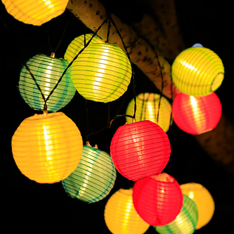 Norvo | Moderne Art Deco Solvannbestandig Stoff Lantern Ball LED Lyskjetting Utendørs Landskapslys For Utendørs Patio