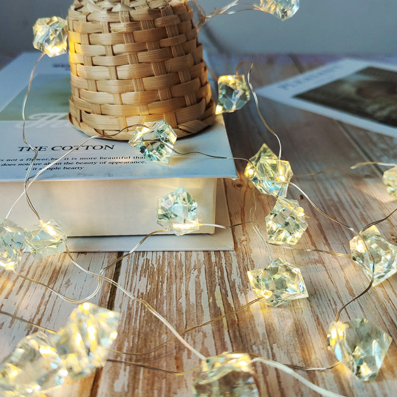 Norvo | Kreative Uregelmessige Edelsteiner Lyskjedelys Akryl LED Dekorative Lyskjedelys