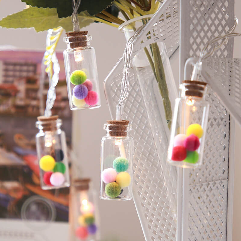 Norvo | Jule LED Ønske Flaske Tre Snø Batteri Boks Dekorativ Lyskæde